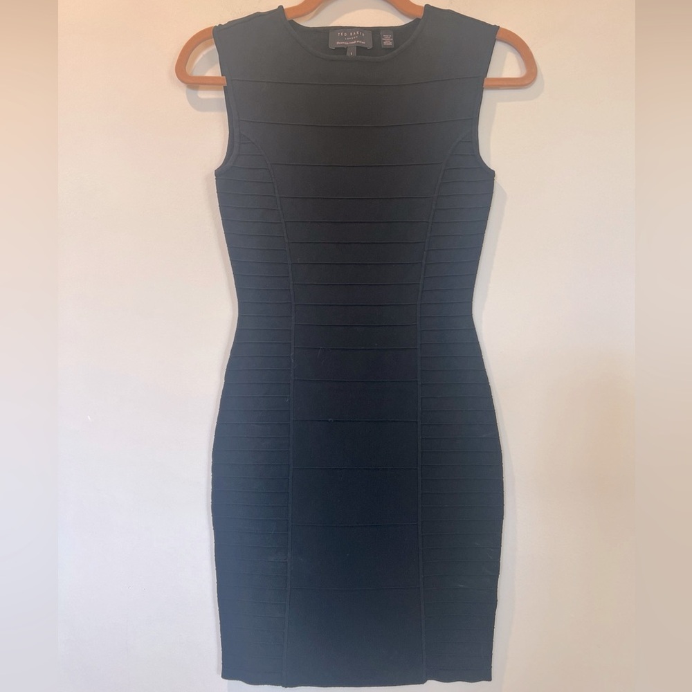 Ted Baker London Stretch Bandage Bodycon Mini Dress XS Black
